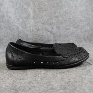 Baretraps Shoes Womens 6 Loafer Flats Slip On Moc Toe Perforated Black Casual
